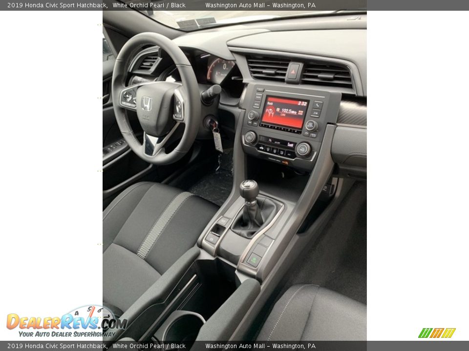 2019 Honda Civic Sport Hatchback White Orchid Pearl / Black Photo #28