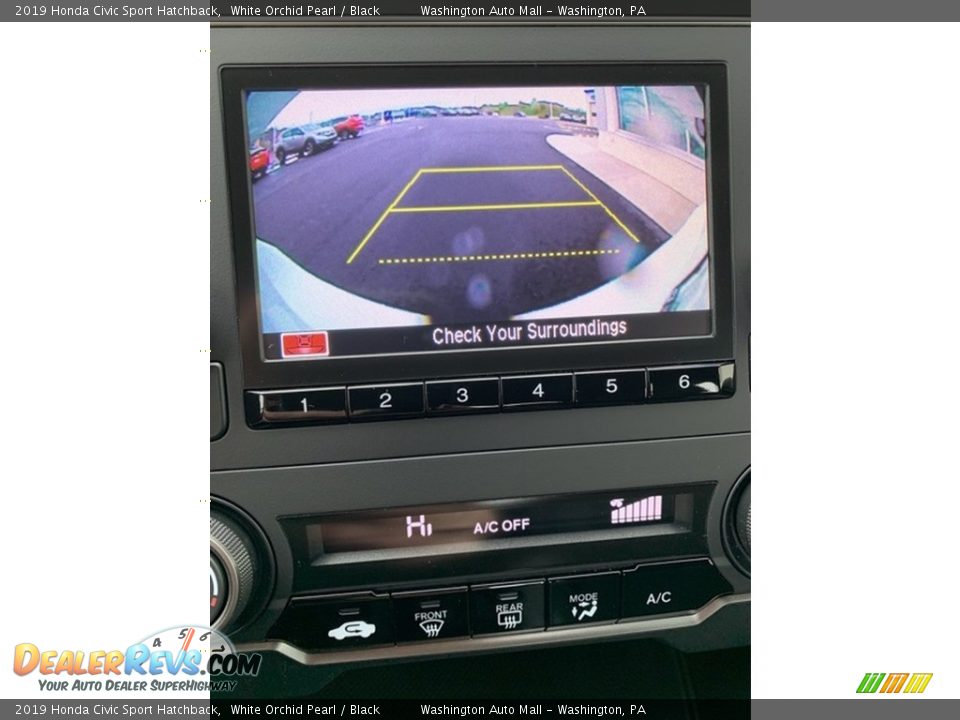 2019 Honda Civic Sport Hatchback White Orchid Pearl / Black Photo #32