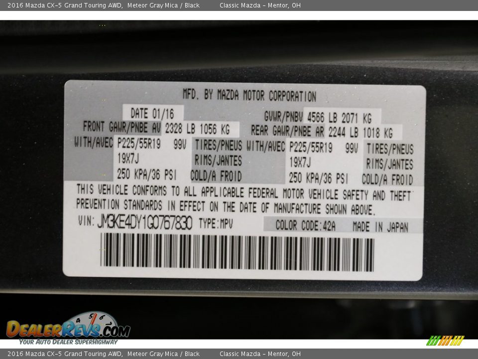 2016 Mazda CX-5 Grand Touring AWD Meteor Gray Mica / Black Photo #20