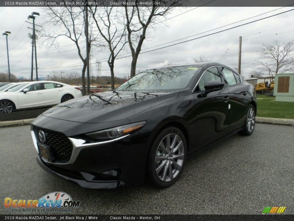 2019 Mazda MAZDA3 Sedan Jet Black Mica / White Photo #3
