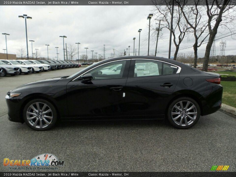 2019 Mazda MAZDA3 Sedan Jet Black Mica / White Photo #4