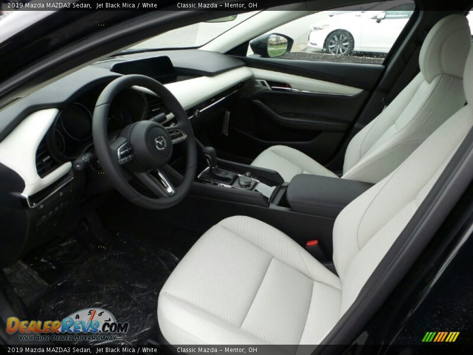 2019 Mazda MAZDA3 Sedan Jet Black Mica / White Photo #8