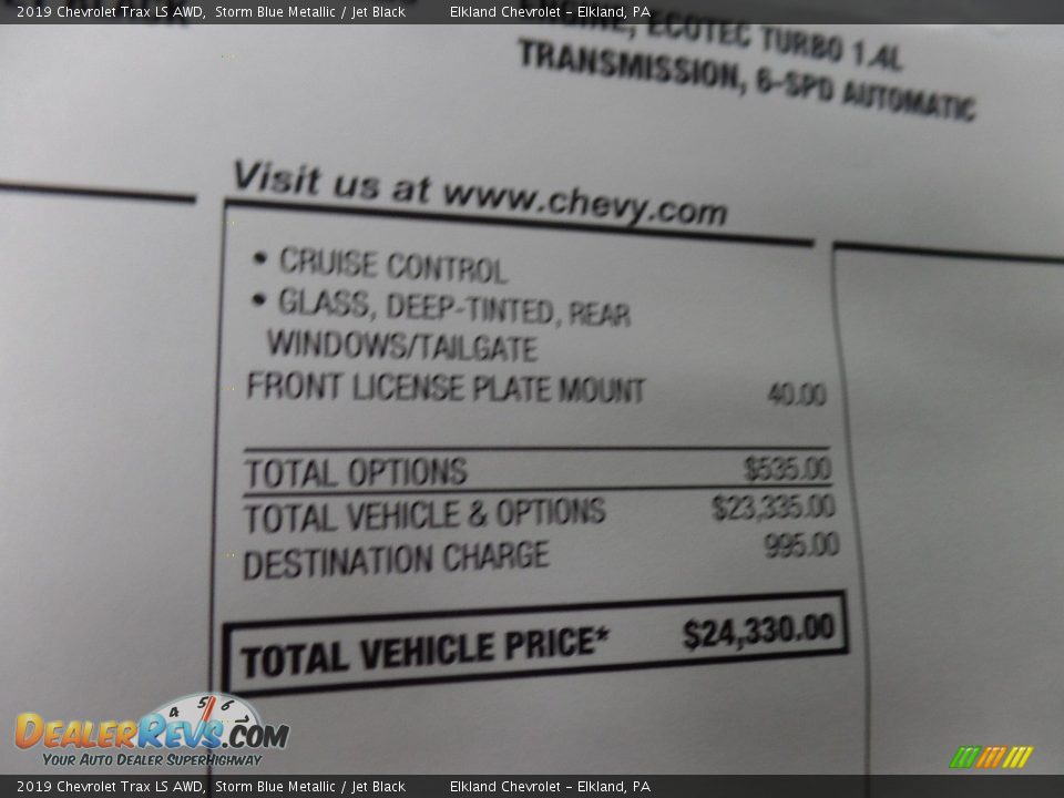 2019 Chevrolet Trax LS AWD Storm Blue Metallic / Jet Black Photo #36