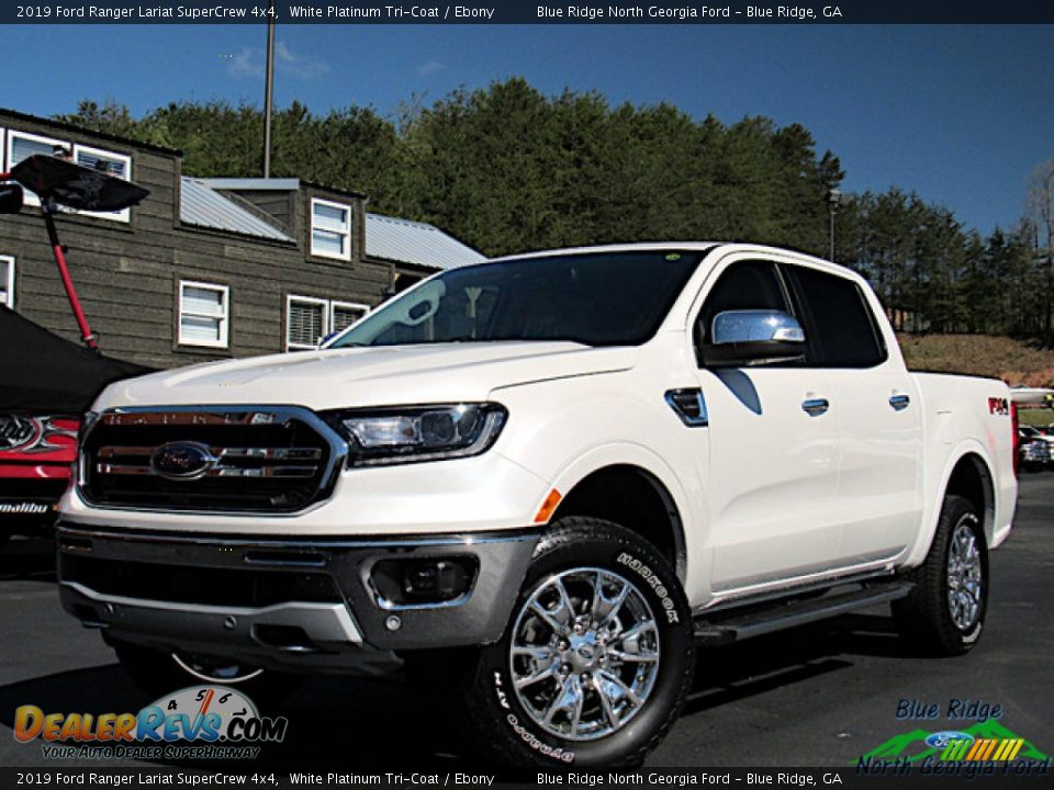 2019 Ford Ranger Lariat SuperCrew 4x4 White Platinum Tri-Coat / Ebony Photo #1