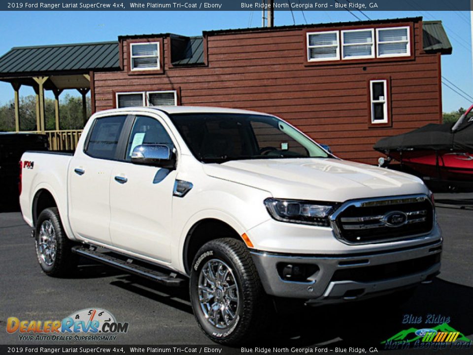 2019 Ford Ranger Lariat SuperCrew 4x4 White Platinum Tri-Coat / Ebony Photo #7