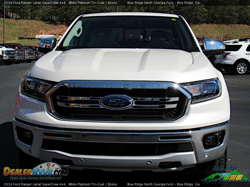 2019 Ford Ranger Lariat SuperCrew 4x4 White Platinum Tri-Coat / Ebony Photo #8