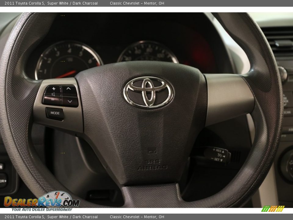 2011 Toyota Corolla S Super White / Dark Charcoal Photo #6