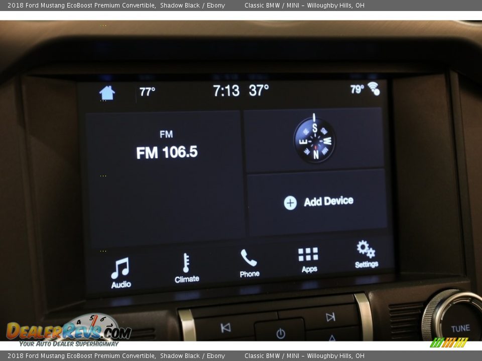 2018 Ford Mustang EcoBoost Premium Convertible Shadow Black / Ebony Photo #11