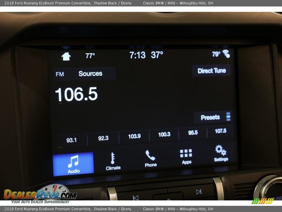 2018 Ford Mustang EcoBoost Premium Convertible Shadow Black / Ebony Photo #13