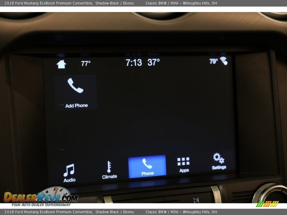 2018 Ford Mustang EcoBoost Premium Convertible Shadow Black / Ebony Photo #15