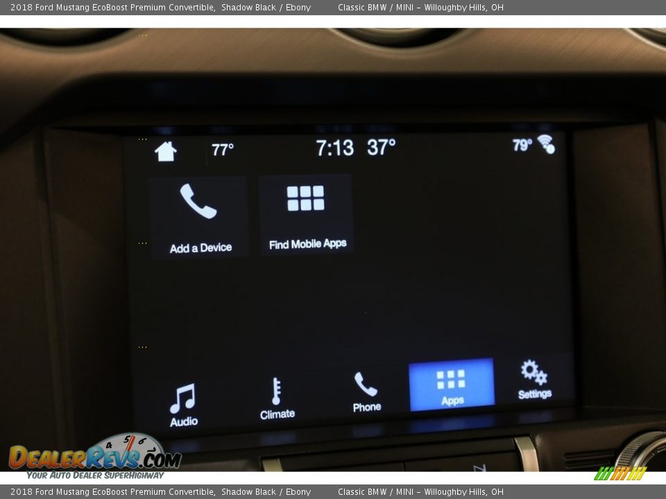 2018 Ford Mustang EcoBoost Premium Convertible Shadow Black / Ebony Photo #16
