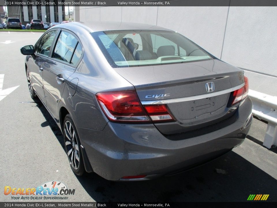 2014 Honda Civic EX-L Sedan Modern Steel Metallic / Black Photo #3