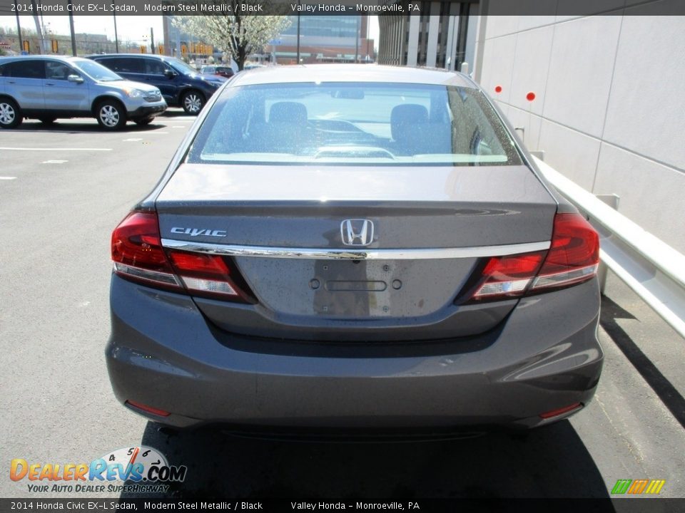 2014 Honda Civic EX-L Sedan Modern Steel Metallic / Black Photo #4
