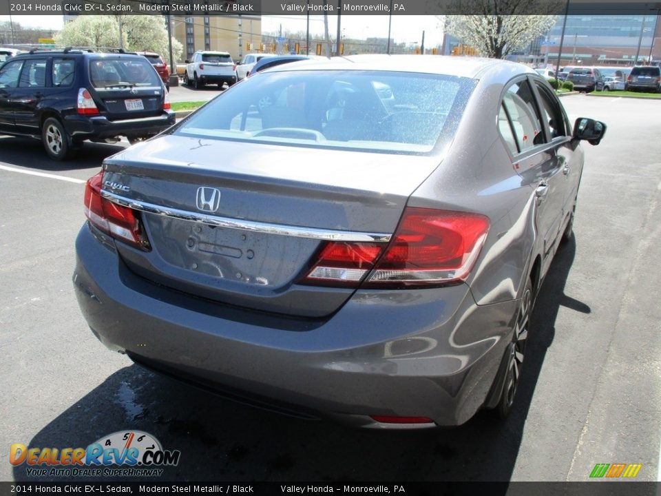 2014 Honda Civic EX-L Sedan Modern Steel Metallic / Black Photo #5