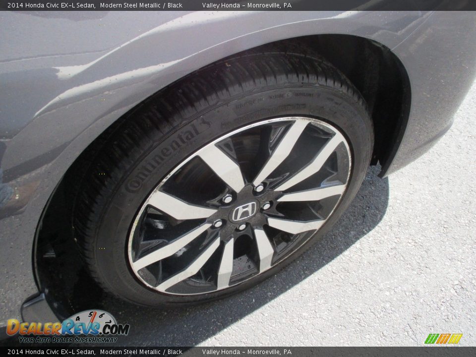 2014 Honda Civic EX-L Sedan Modern Steel Metallic / Black Photo #6