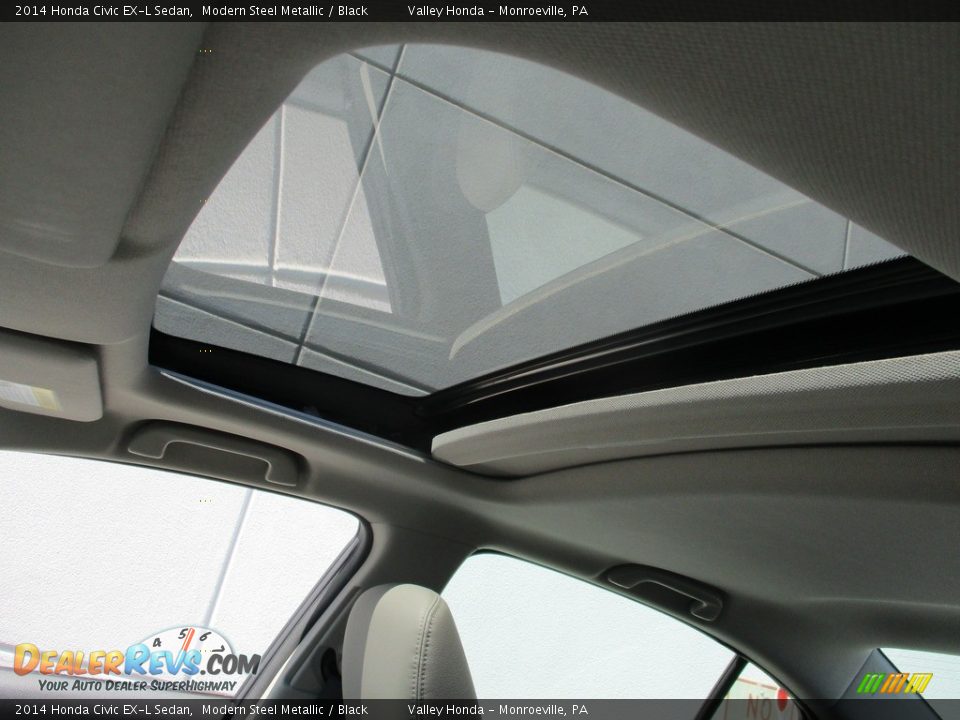 2014 Honda Civic EX-L Sedan Modern Steel Metallic / Black Photo #11