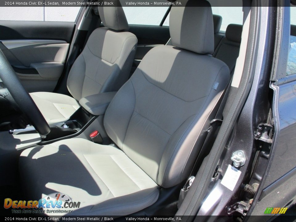 2014 Honda Civic EX-L Sedan Modern Steel Metallic / Black Photo #12
