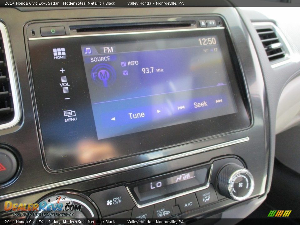 2014 Honda Civic EX-L Sedan Modern Steel Metallic / Black Photo #15