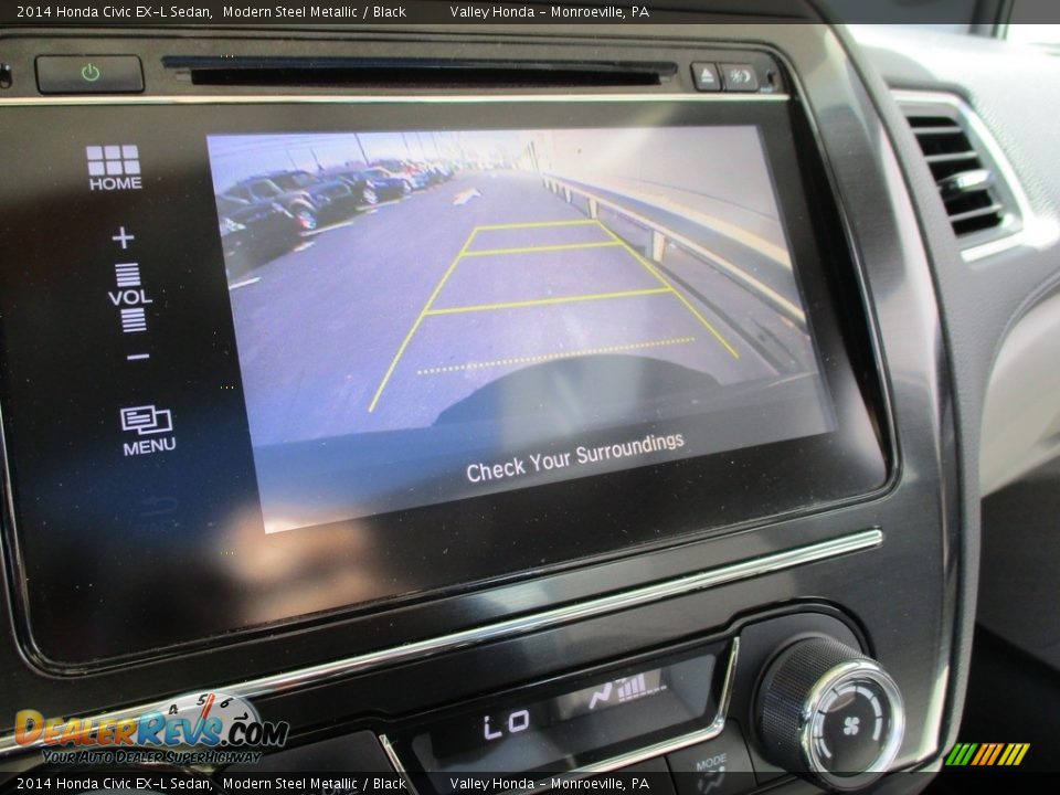 2014 Honda Civic EX-L Sedan Modern Steel Metallic / Black Photo #16