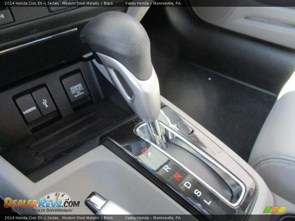 2014 Honda Civic EX-L Sedan Modern Steel Metallic / Black Photo #17