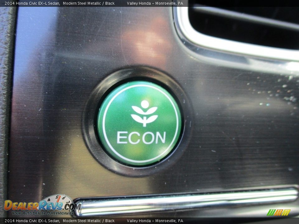 2014 Honda Civic EX-L Sedan Modern Steel Metallic / Black Photo #18