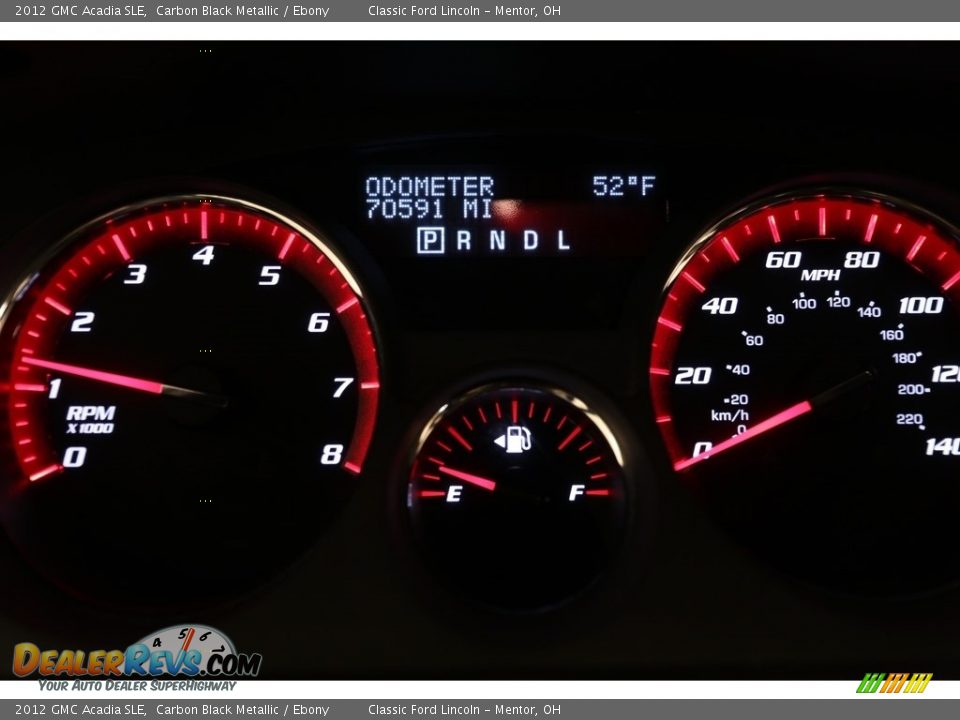 2012 GMC Acadia SLE Carbon Black Metallic / Ebony Photo #7