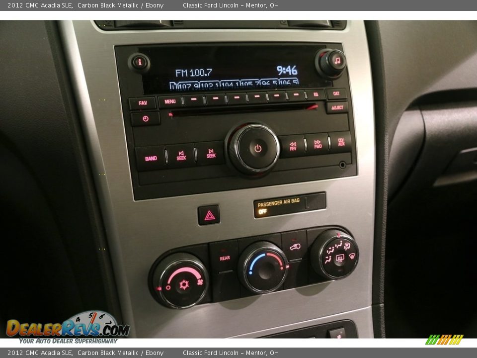2012 GMC Acadia SLE Carbon Black Metallic / Ebony Photo #8
