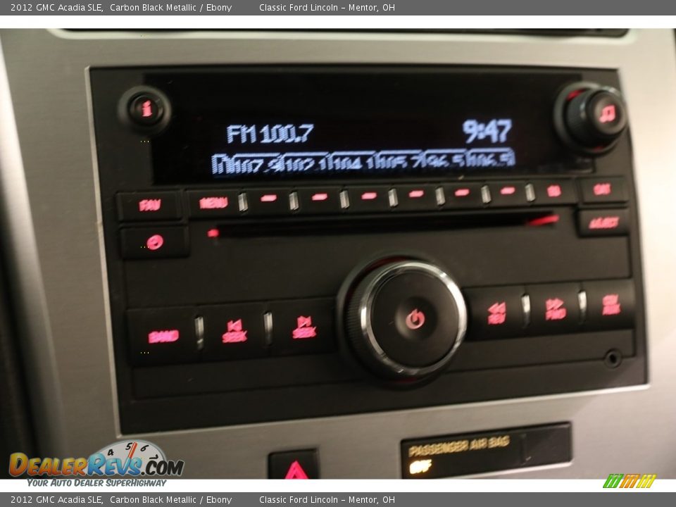 2012 GMC Acadia SLE Carbon Black Metallic / Ebony Photo #9