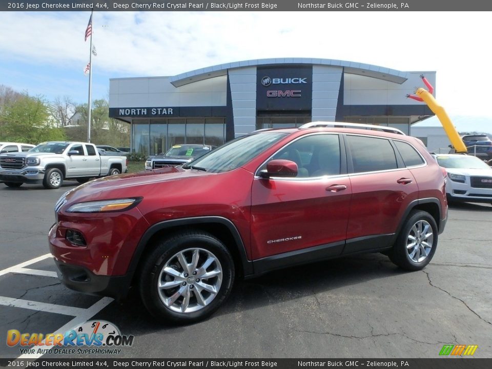 2016 Jeep Cherokee Limited 4x4 Deep Cherry Red Crystal Pearl / Black/Light Frost Beige Photo #1