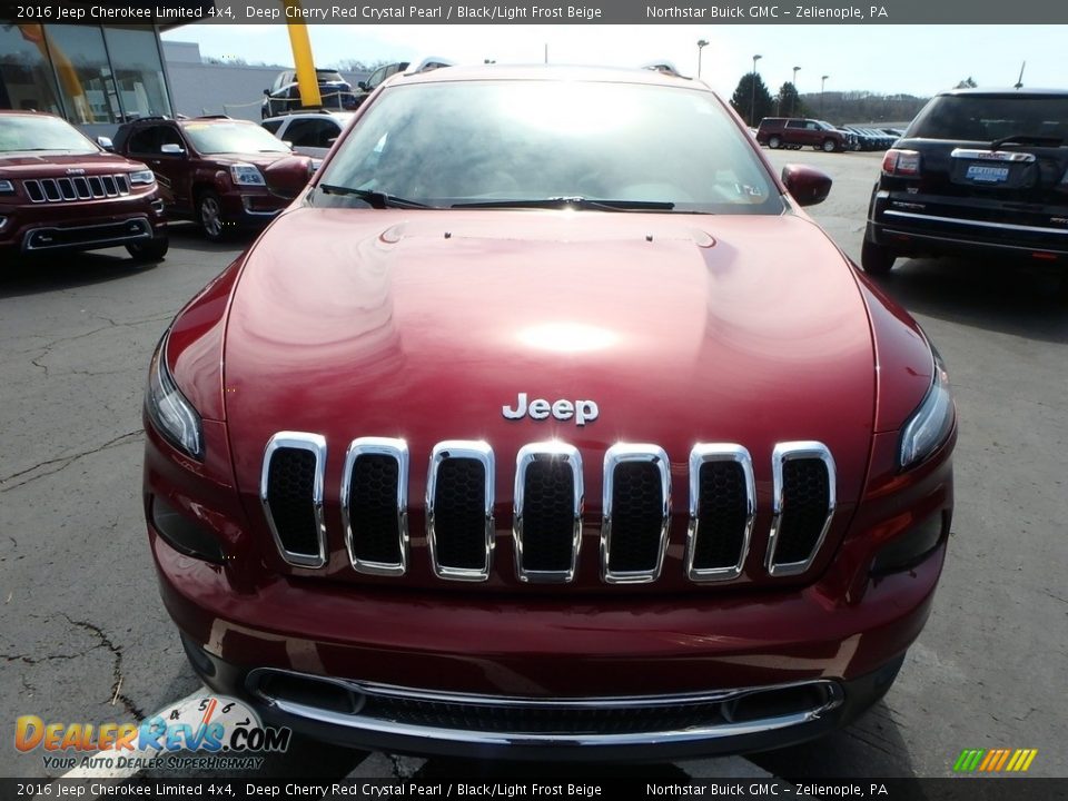 2016 Jeep Cherokee Limited 4x4 Deep Cherry Red Crystal Pearl / Black/Light Frost Beige Photo #3