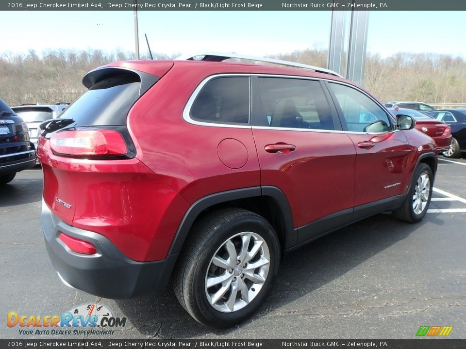 2016 Jeep Cherokee Limited 4x4 Deep Cherry Red Crystal Pearl / Black/Light Frost Beige Photo #8