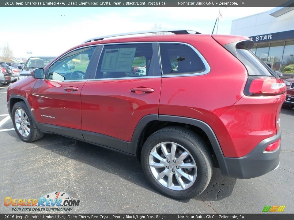 2016 Jeep Cherokee Limited 4x4 Deep Cherry Red Crystal Pearl / Black/Light Frost Beige Photo #11