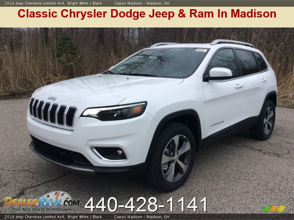 2019 Jeep Cherokee Limited 4x4 Bright White / Black Photo #1