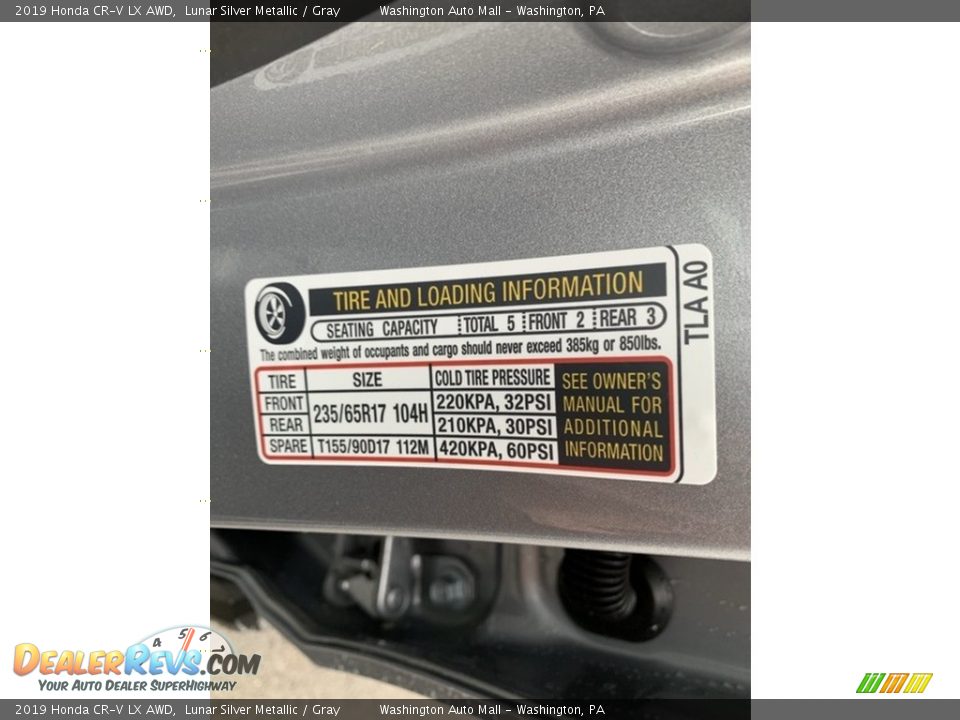 2019 Honda CR-V LX AWD Lunar Silver Metallic / Gray Photo #13
