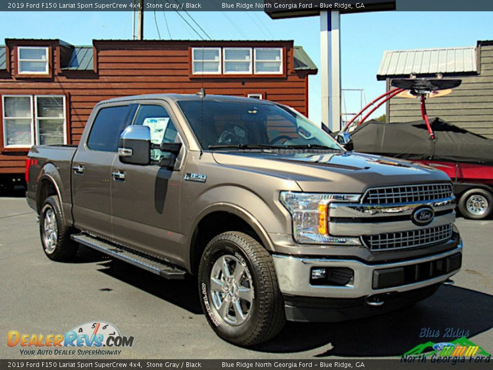 2019 Ford F150 Lariat Sport SuperCrew 4x4 Stone Gray / Black Photo #7