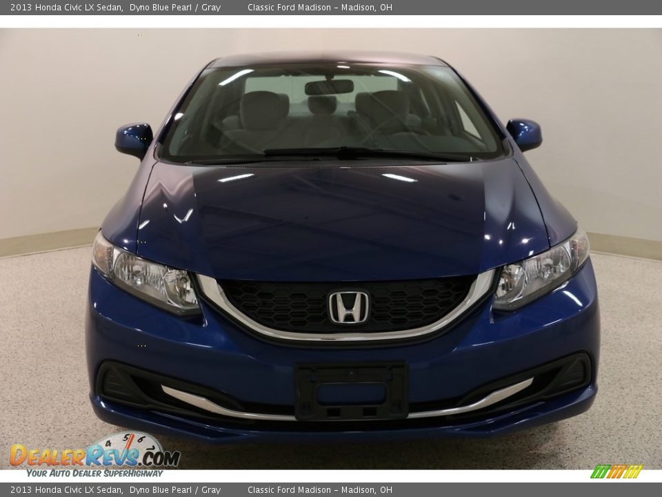 2013 Honda Civic LX Sedan Dyno Blue Pearl / Gray Photo #2