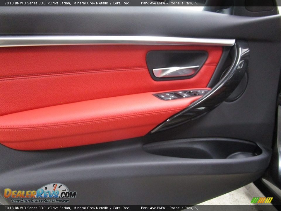 2018 BMW 3 Series 330i xDrive Sedan Mineral Grey Metallic / Coral Red Photo #6