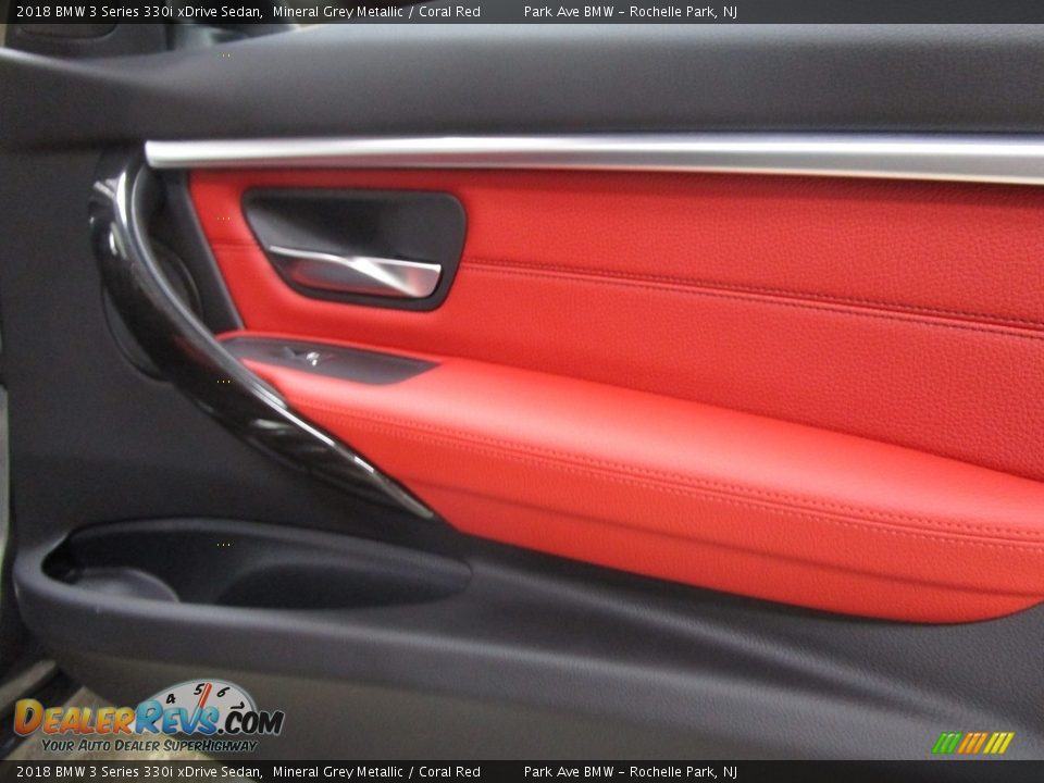 2018 BMW 3 Series 330i xDrive Sedan Mineral Grey Metallic / Coral Red Photo #12