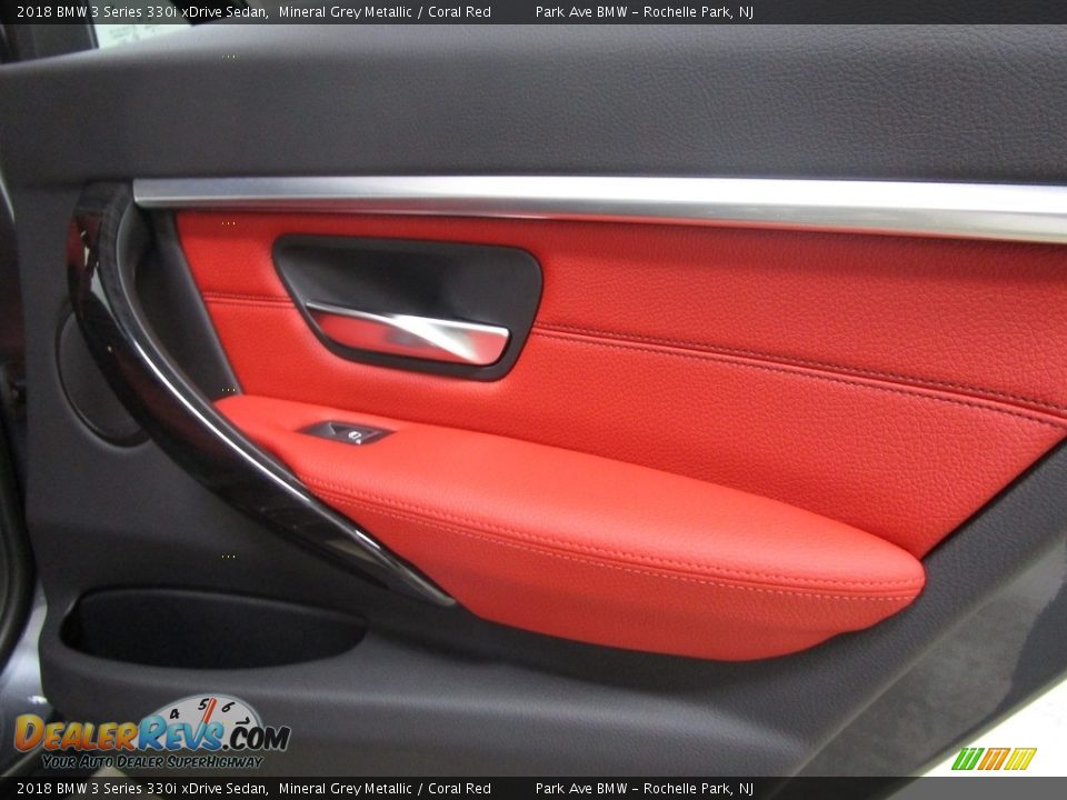 2018 BMW 3 Series 330i xDrive Sedan Mineral Grey Metallic / Coral Red Photo #15