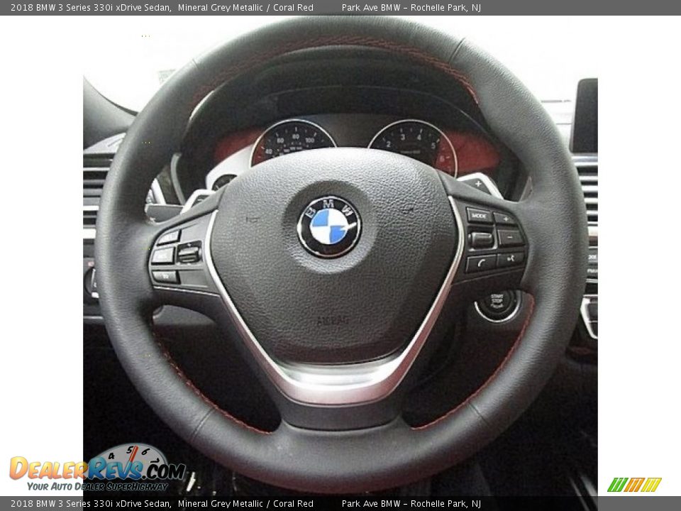 2018 BMW 3 Series 330i xDrive Sedan Mineral Grey Metallic / Coral Red Photo #22