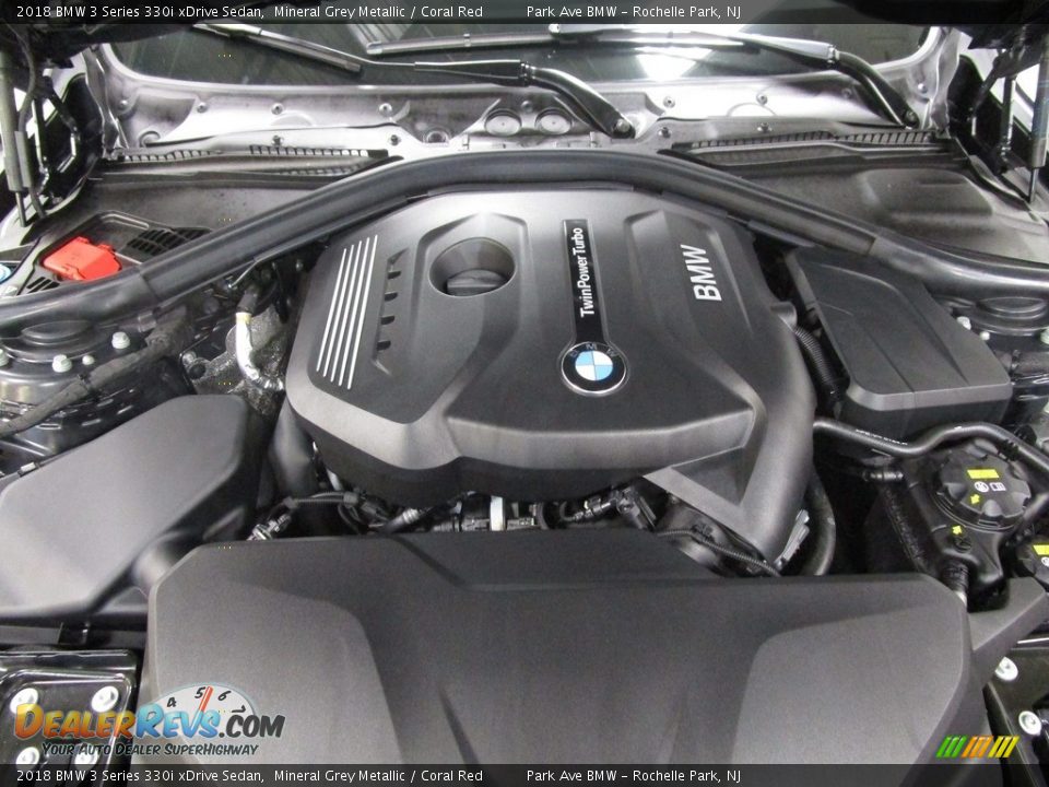 2018 BMW 3 Series 330i xDrive Sedan Mineral Grey Metallic / Coral Red Photo #27