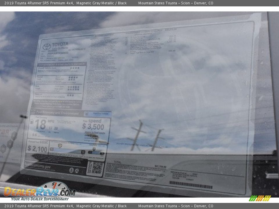 2019 Toyota 4Runner SR5 Premium 4x4 Magnetic Gray Metallic / Black Photo #10