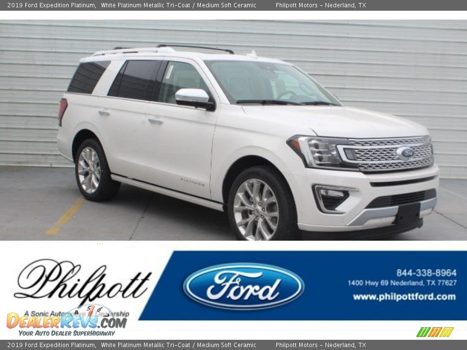 2019 Ford Expedition Platinum White Platinum Metallic Tri-Coat / Medium Soft Ceramic Photo #1