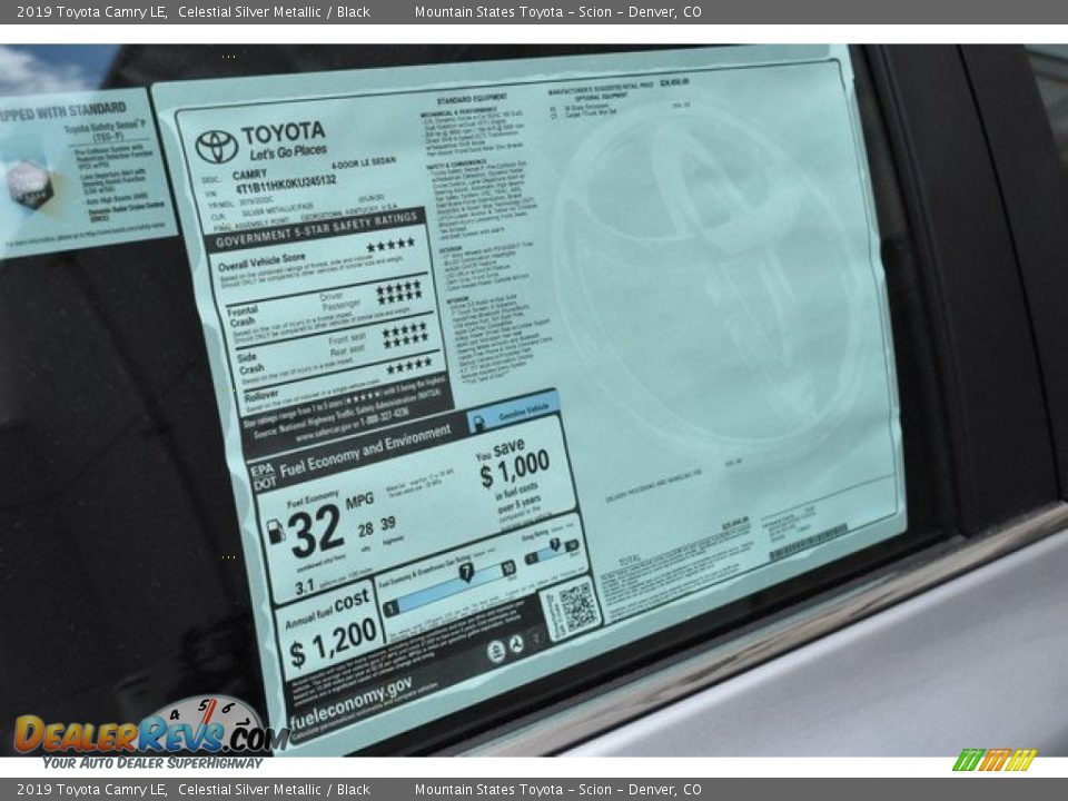 2019 Toyota Camry LE Celestial Silver Metallic / Black Photo #10