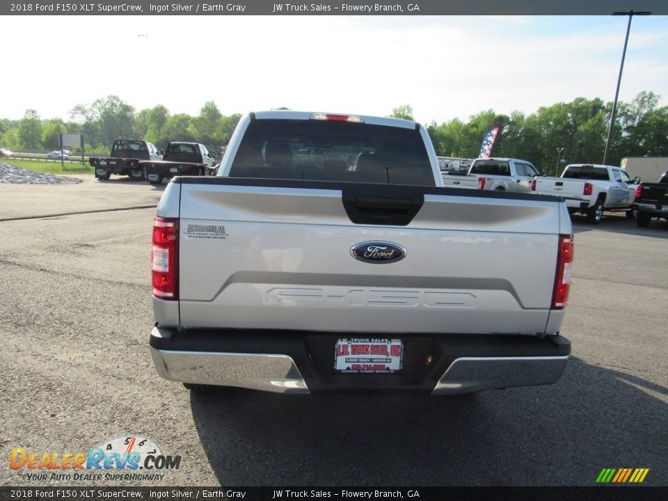 2018 Ford F150 XLT SuperCrew Ingot Silver / Earth Gray Photo #4