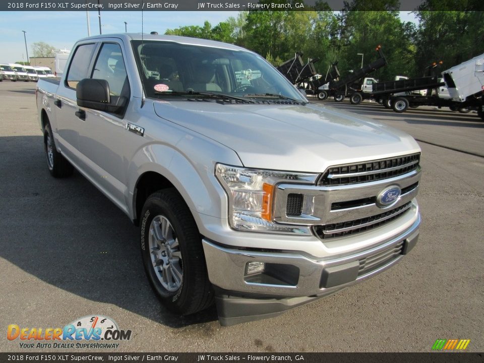 2018 Ford F150 XLT SuperCrew Ingot Silver / Earth Gray Photo #7