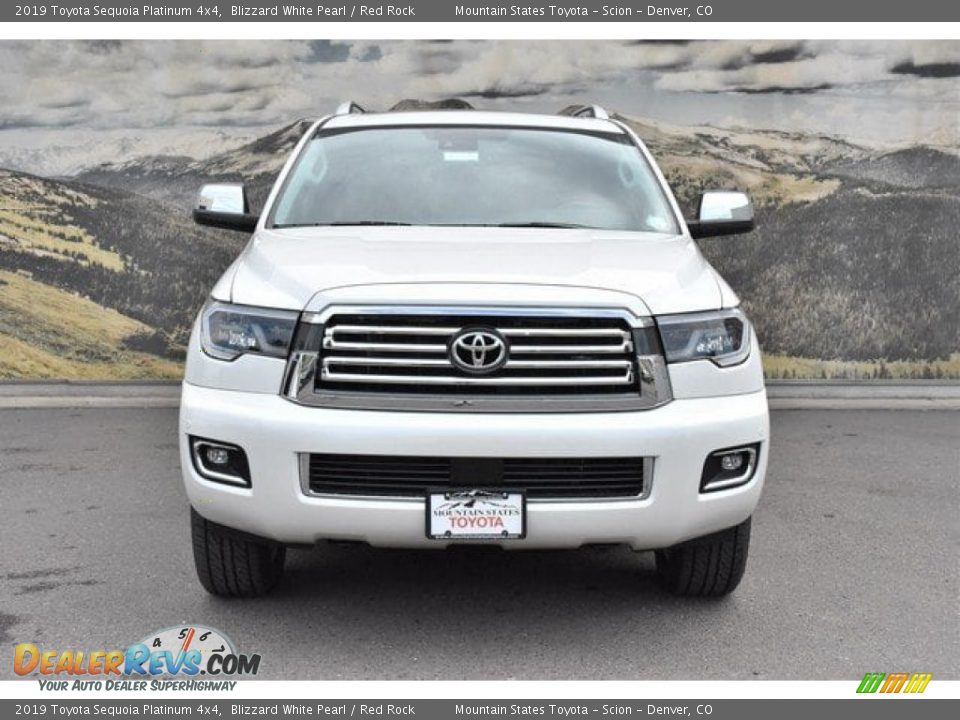 2019 Toyota Sequoia Platinum 4x4 Blizzard White Pearl / Red Rock Photo #2