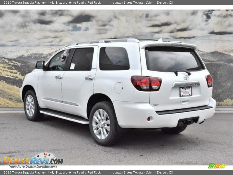 2019 Toyota Sequoia Platinum 4x4 Blizzard White Pearl / Red Rock Photo #3