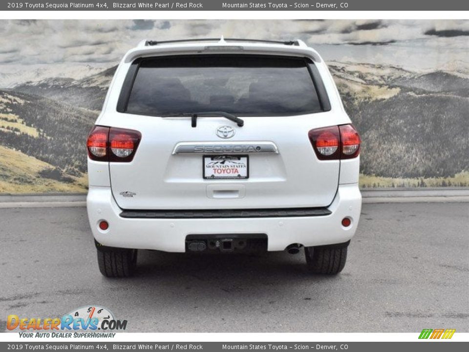 2019 Toyota Sequoia Platinum 4x4 Blizzard White Pearl / Red Rock Photo #4