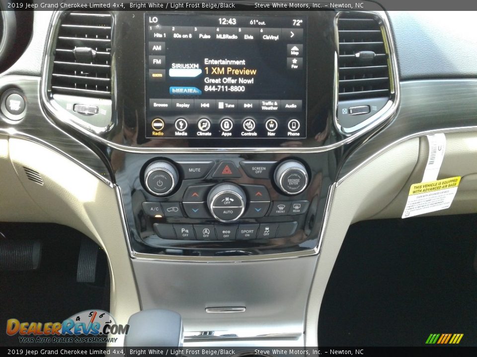 2019 Jeep Grand Cherokee Limited 4x4 Bright White / Light Frost Beige/Black Photo #21